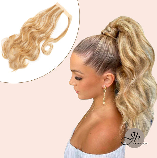 JBEXTESION LONG CURLY PONYTAIL with HIGHLINES  Heat Resistant Wrap Around Ponytail 27 INCH