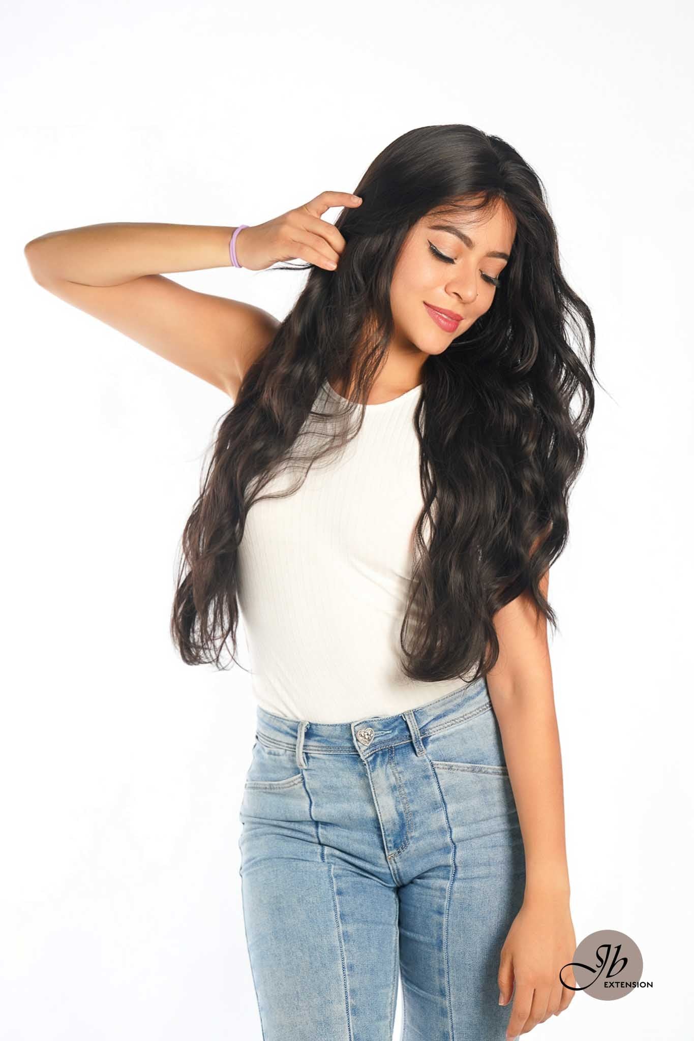 JBEXTENSION GENERATION FIVE 28 Inches Midnight Brown( Black/Brown) Body Wave Wig FLAVIA MIDNIGHT BROWN ( Black/Brown)