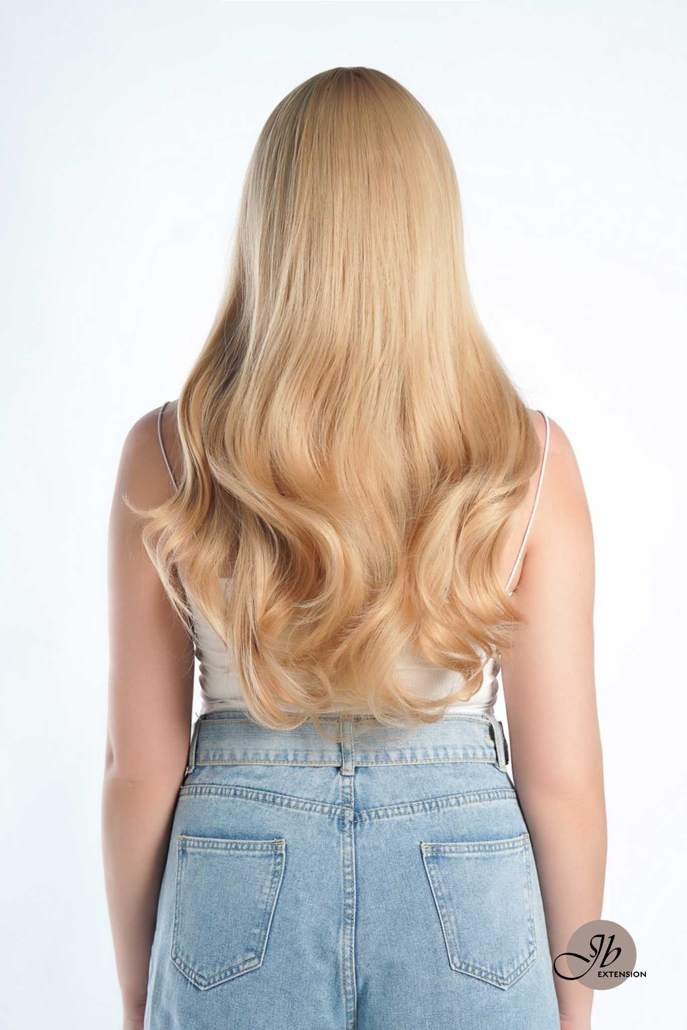 JBEXTENSION 24 Inches Blonde Curly Wig With Bangs LORAINE