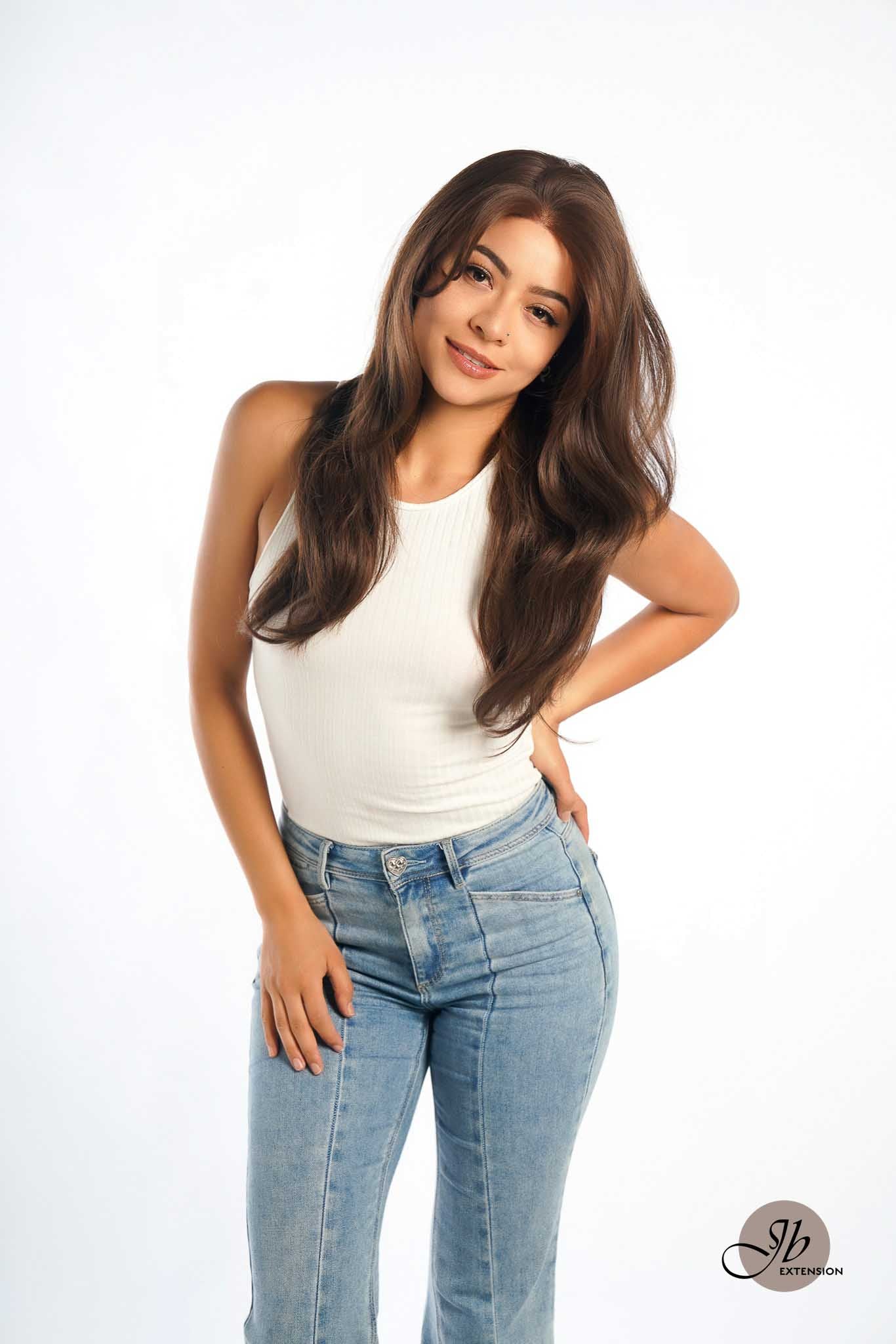 JBEXTENSION 22 Inches Mix Brown Curly Pre-Cut Frontace Wave Glueless Wig CELIA