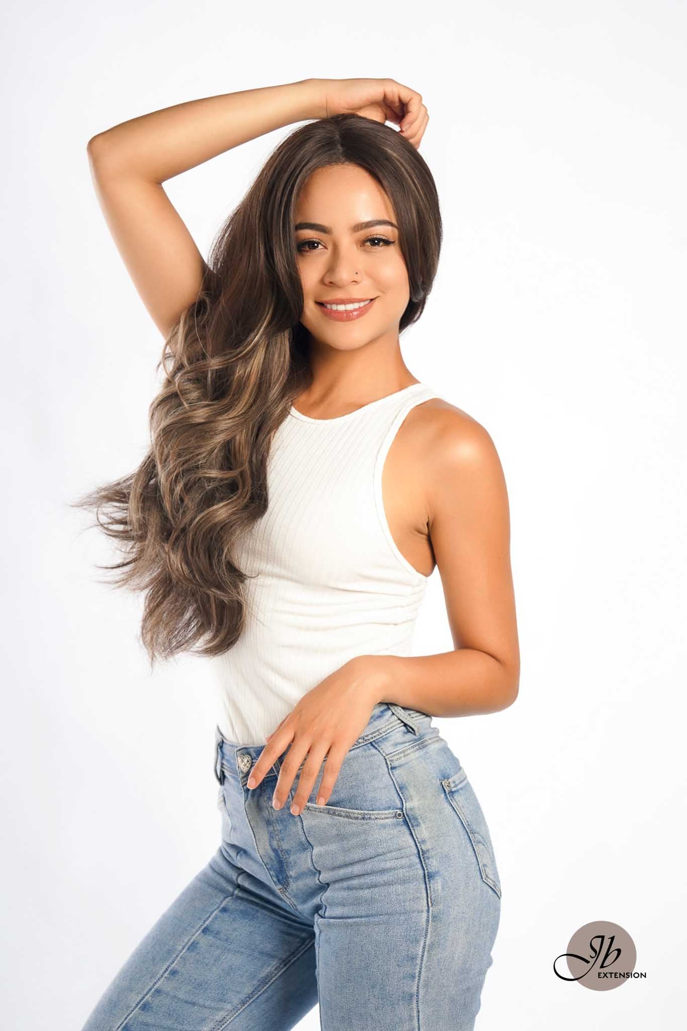 JBEXTENSION 26 Inches Curly Women Brown With Highlight Wig Pre-Cut Frontlace Glueless Wig EMMIE HIGHLIGHT