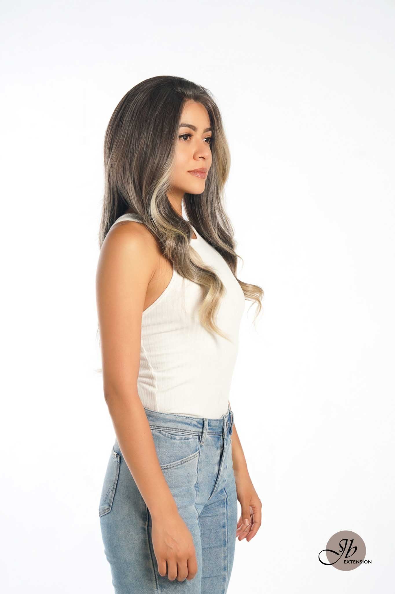 JBEXTENSION 26 Inches Curly Mix Blonde Free Part Pre-Cut Frontlace Glueless Wig CHELSEY