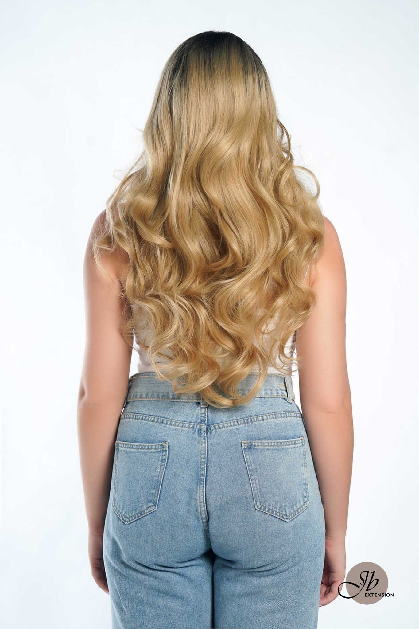 JBEXTENSION 24 Inches Body Wave Mix Blonde With Dark Root Pre-Cut Frontlace Glueless Wig AYLA MIX BLONDE