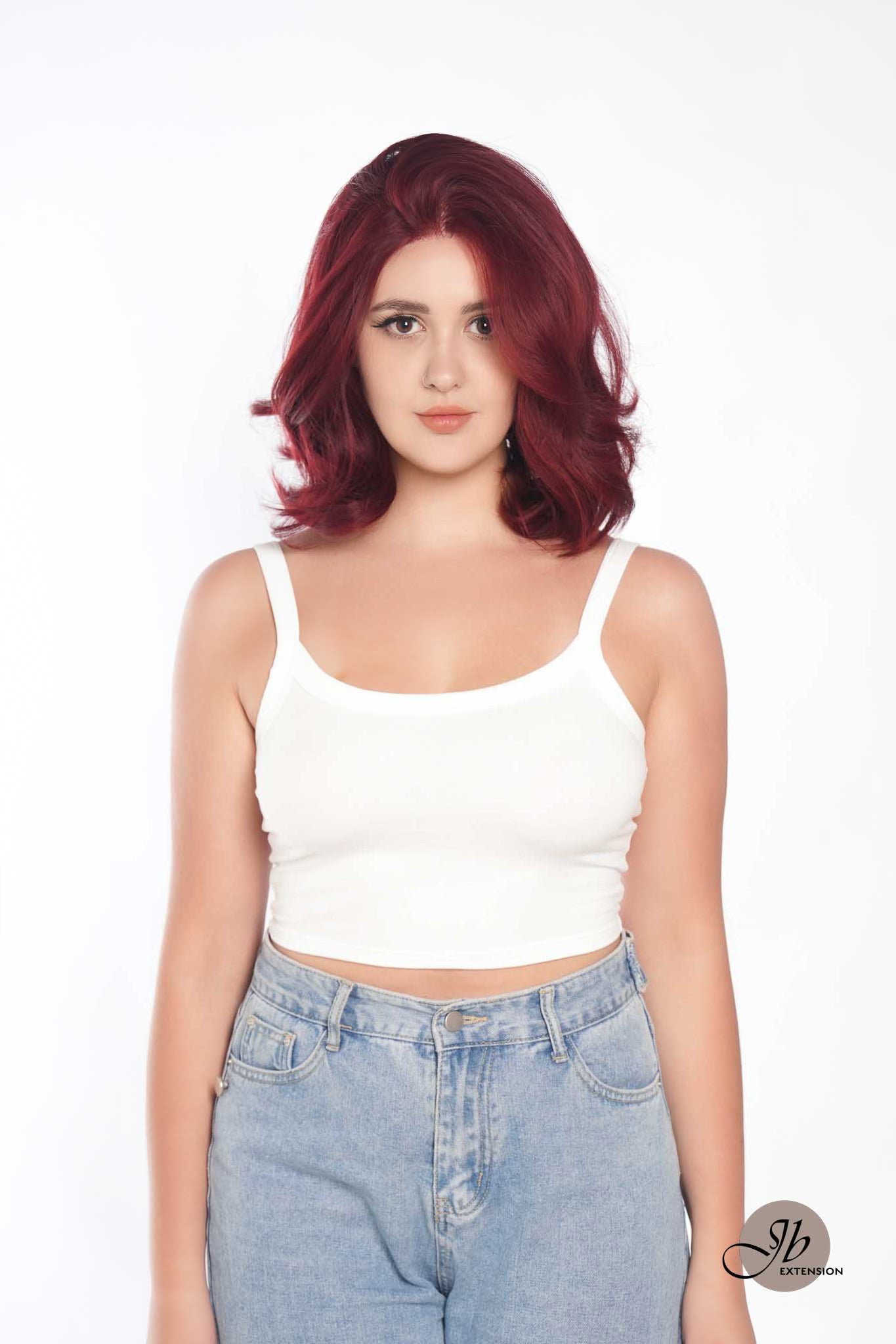 JBEXTENSION 10 Inches Red Curly Lace Front Wig.Pre Plucked 13*4 HD Transparent Lace Frontal Handmade Futura Fiber Swiss Lace Synthetic Fiber Glueless Wig JADOR RED