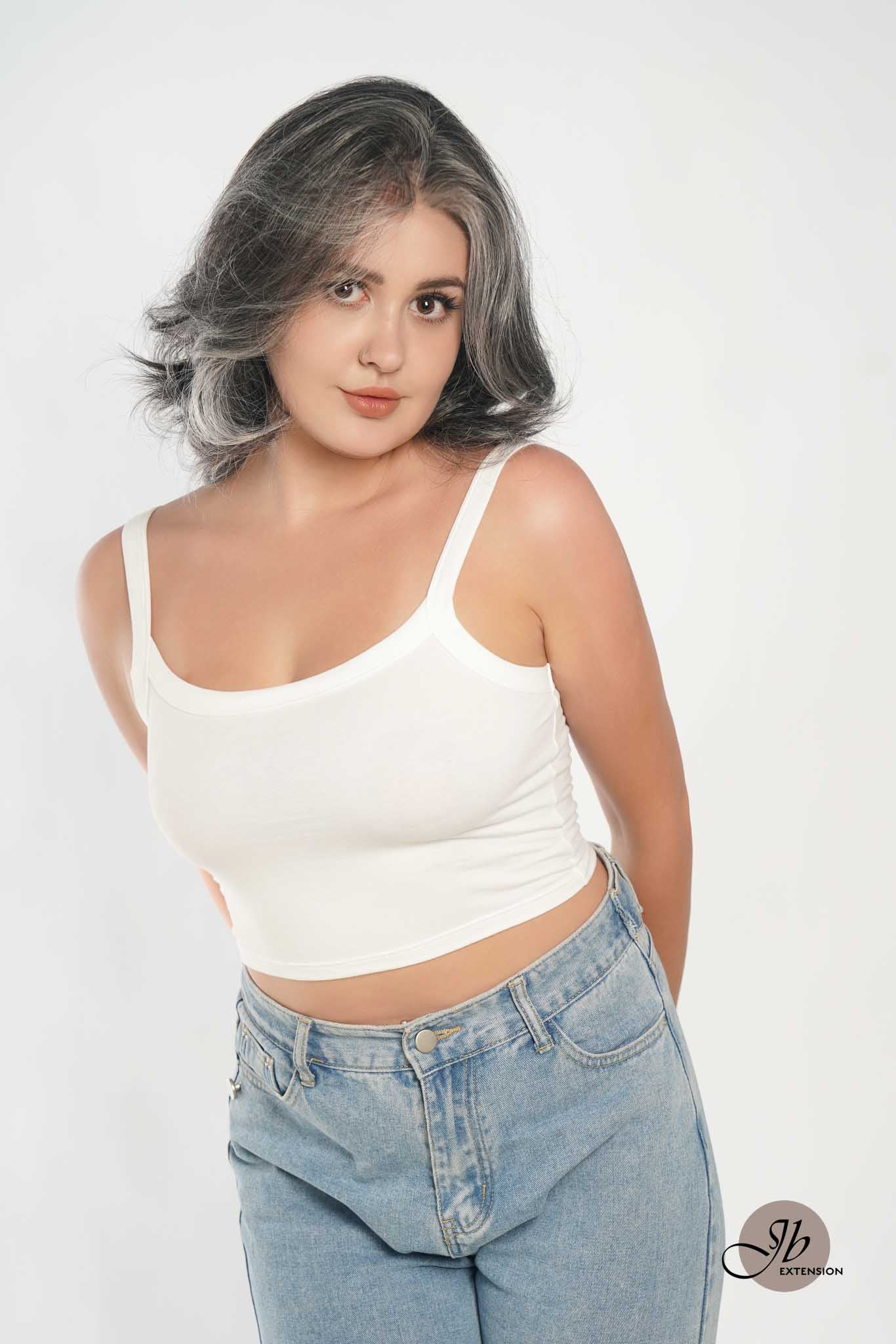 JBEXTENSION 10 Inches Silver Curly Lace Front Wig.Pre Plucked 13*4 HD Transparent Lace Frontal Handmade Futura Fiber Swiss Lace Synthetic Fiber Glueless Wig JADOR SILVER