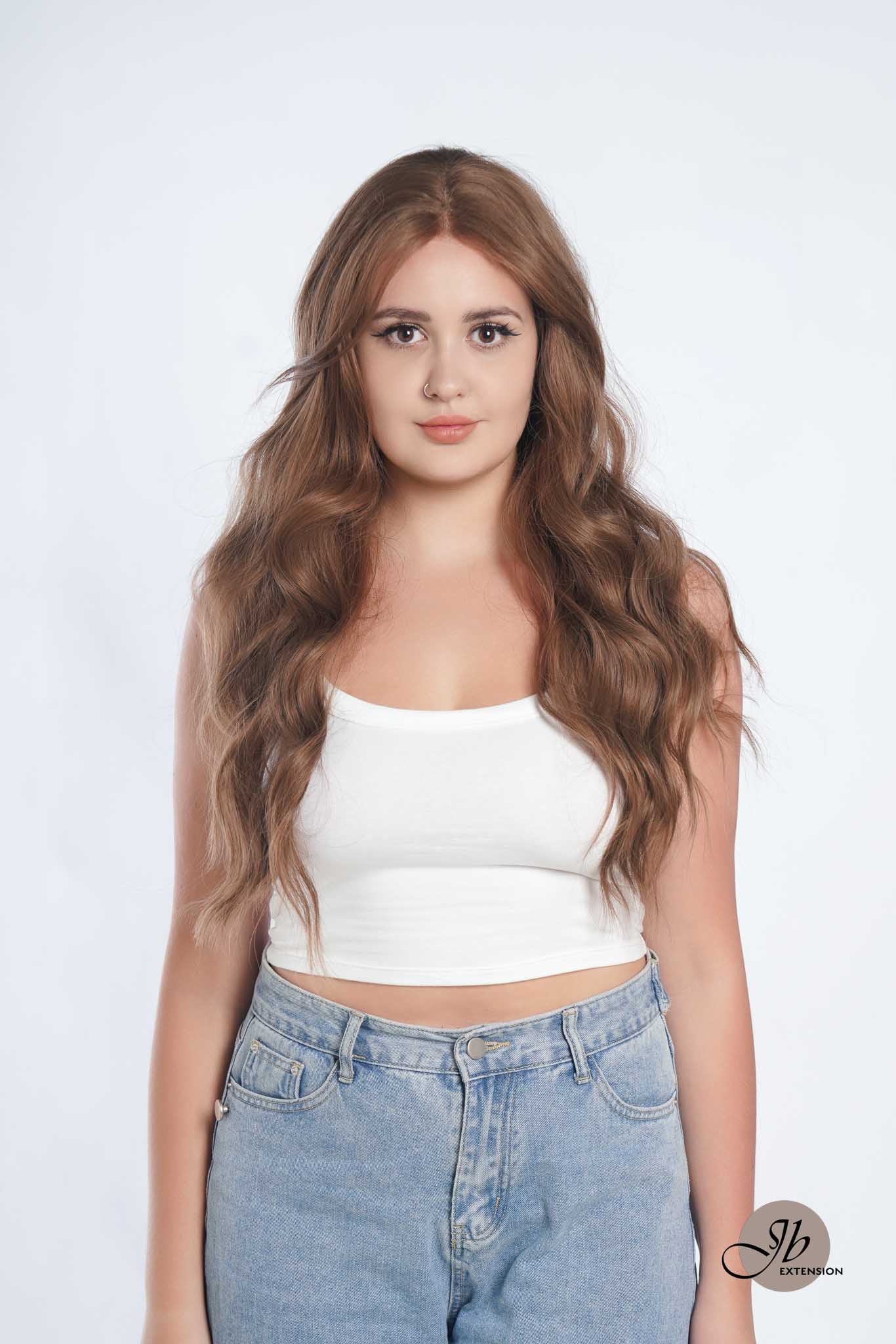 JBEXTENSION 26 Inches Light Brown Body Wave Pre-Cut Frontlace Glueless Wig CLAIRE L LIGHT BROWN