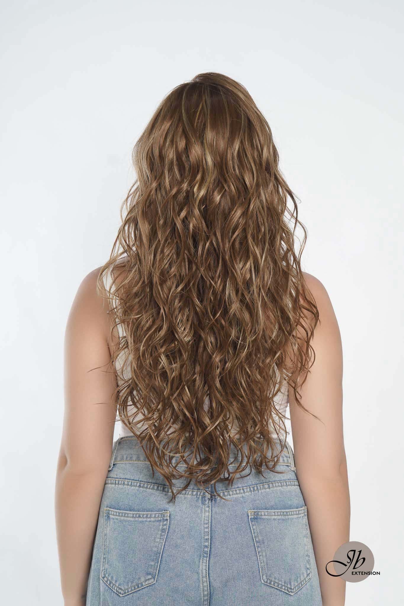 Nichole's Selection - 24 Inches Brown With Highlight Wave 13X6 Pre-Cut Free Part Frontlace Glueless Wig OBSESSION