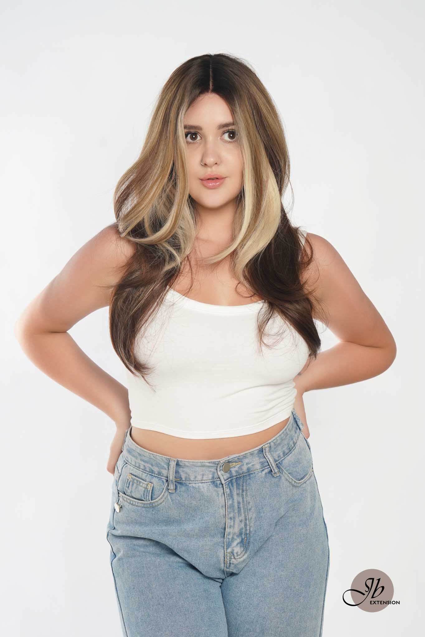 JBEXTENSION 26 Inches Wolf Cut Brown With Highlight Frontlace Glueless Wig JULIANA DARK BROWN