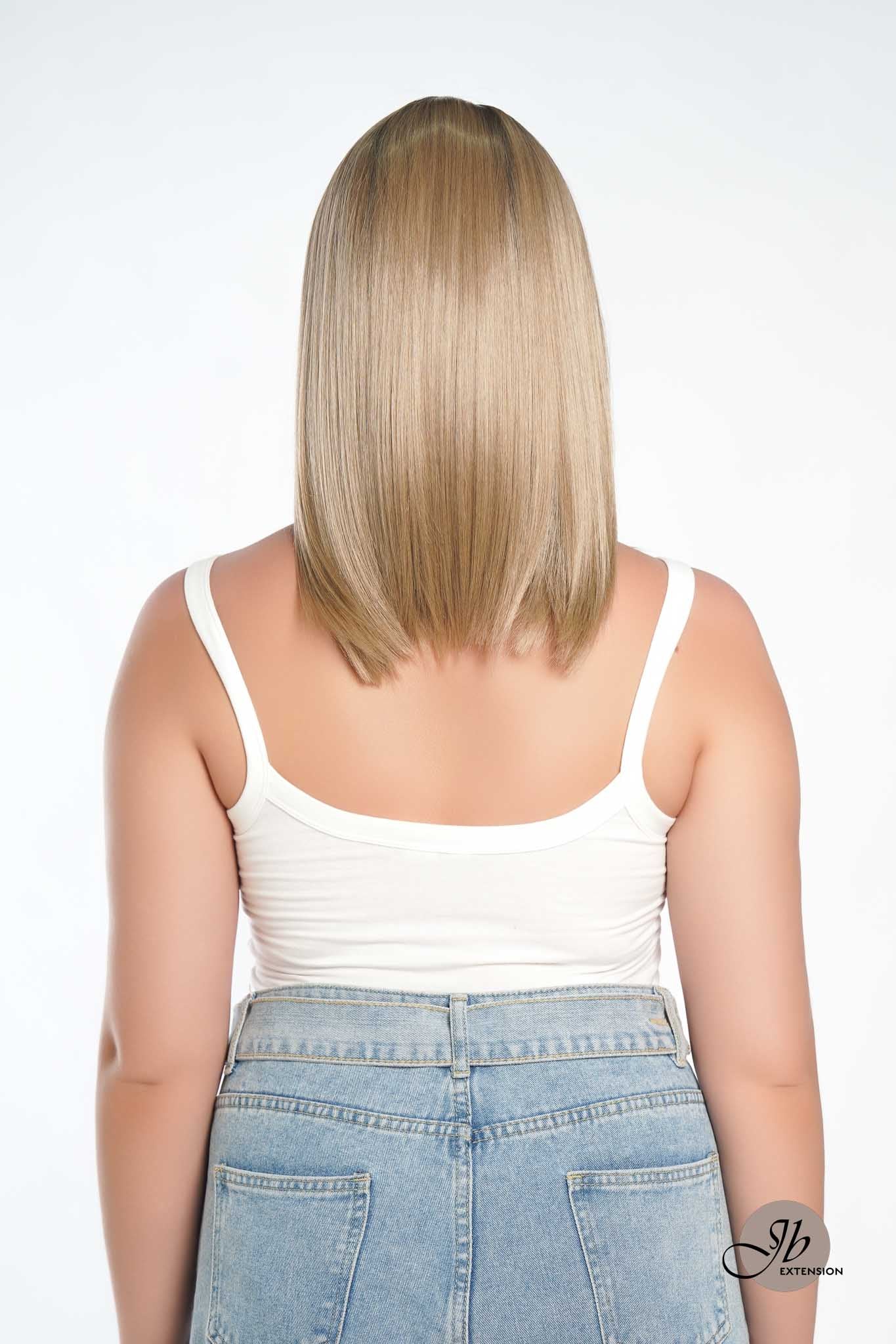 JBEXTENSION 14 Inches Bob Cut Balayage Blonde With Dark Root Frontlace Glueless Wig GIULIA BOB (FREE PARTING)