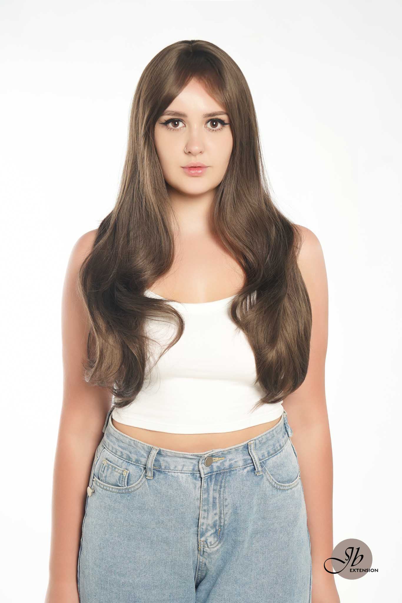 JBEXTENSION 26 Inches Cold Brown Curly Wig MELANIE BROWN