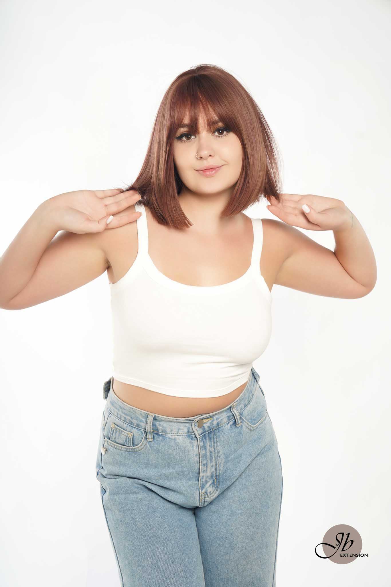 JBEXTENSION 12 Inches Bob Cut Mix Dark Pink Straight Short Wig SHAIRA S