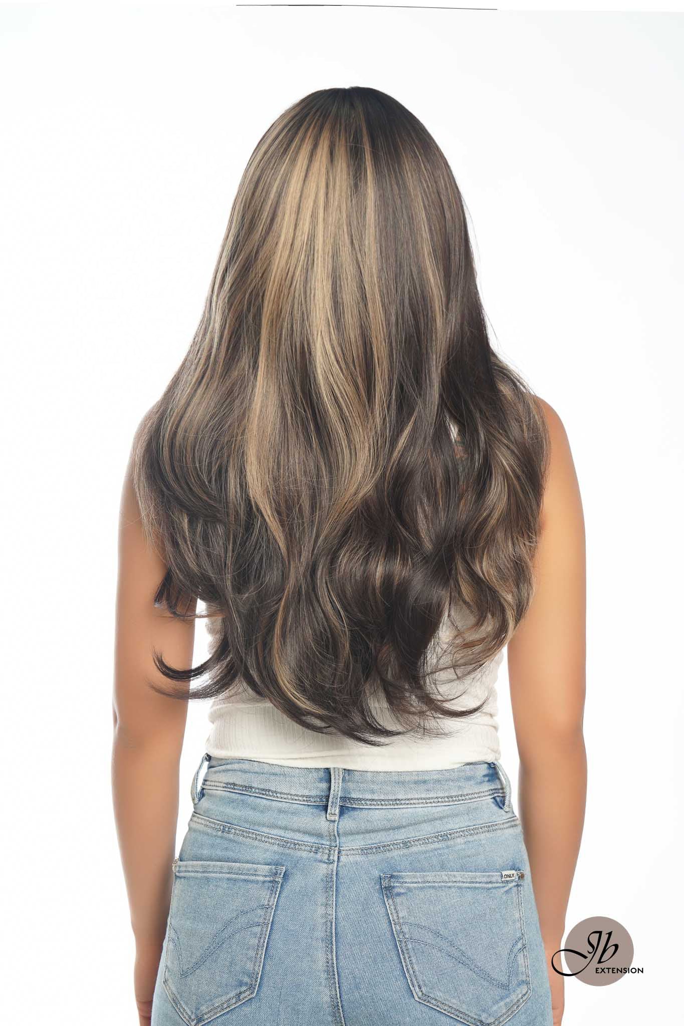 JBEXTENSION GENERATION FIVE 24 Inches Dark Brown With Highlight Women Wig TRINI G5