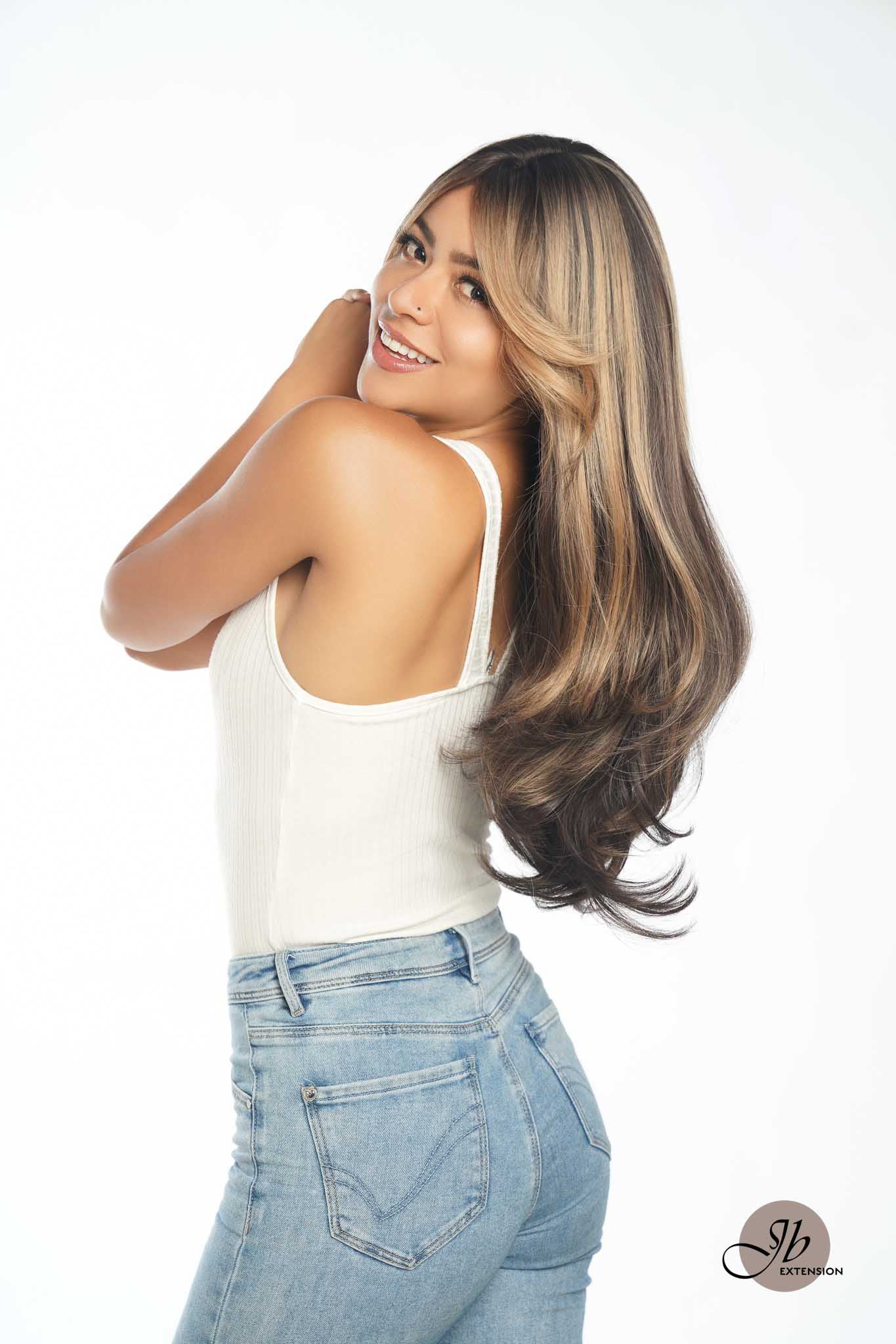 JBEXTENSION GENERATION FIVE 24 Inches Dark Brown With Highlight Women Wig TRINI G5