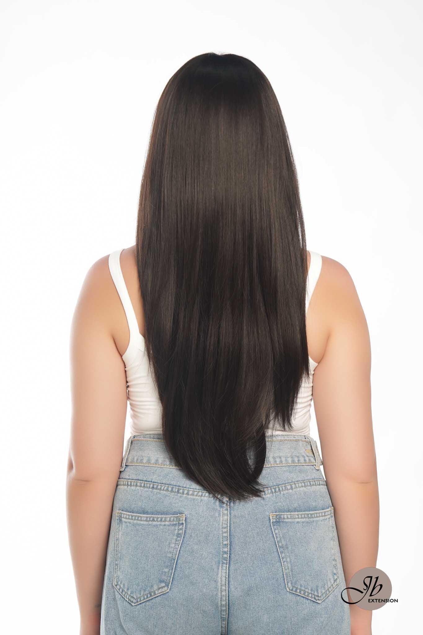 JBEXTENSION 26 inches Tea Black Darkest Brown Long Layered Wig LAURIE