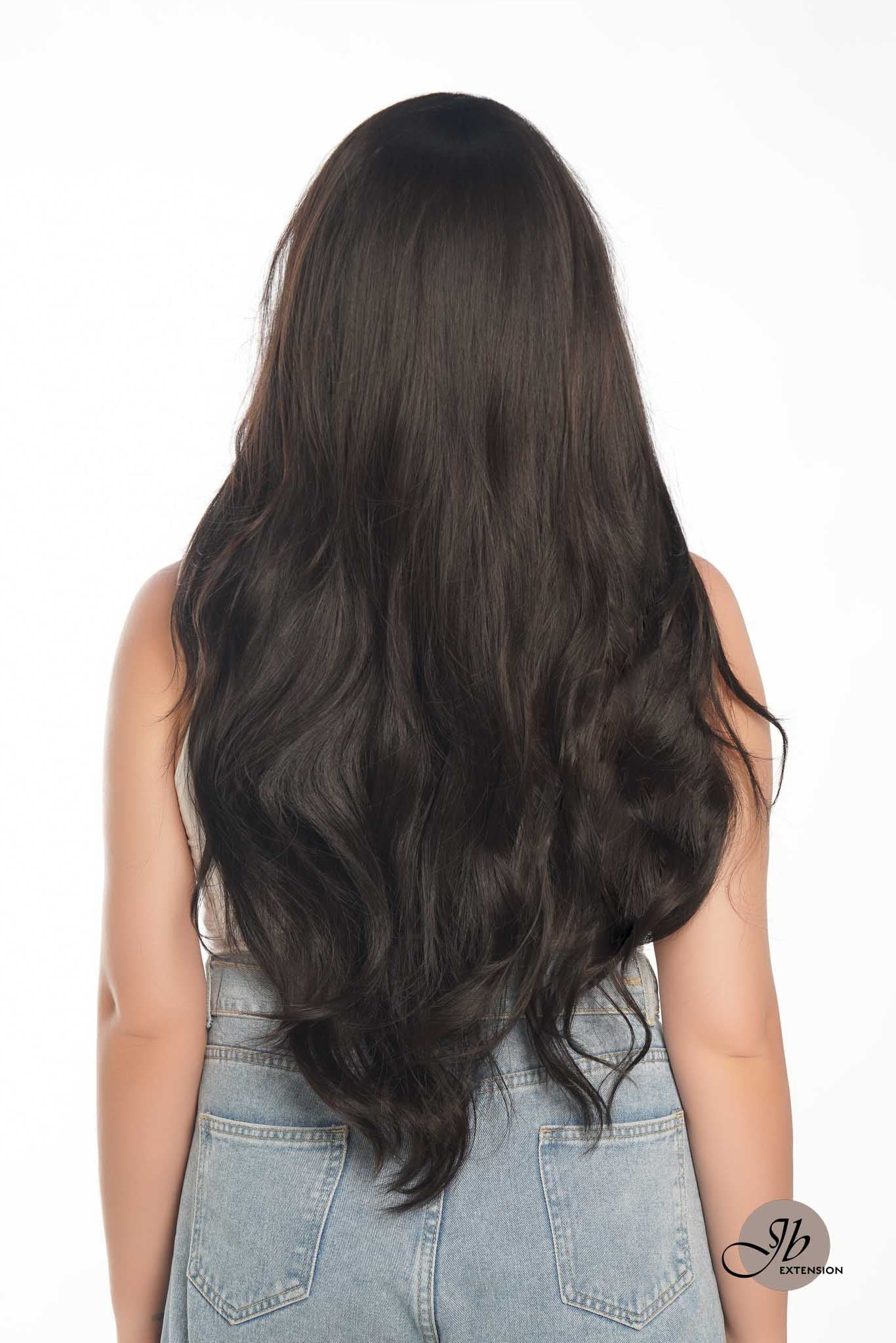 JBEXTENSION GENERATION FIVE 28 Inches Tea Black Darkest Brown Curly Wig FABIONA