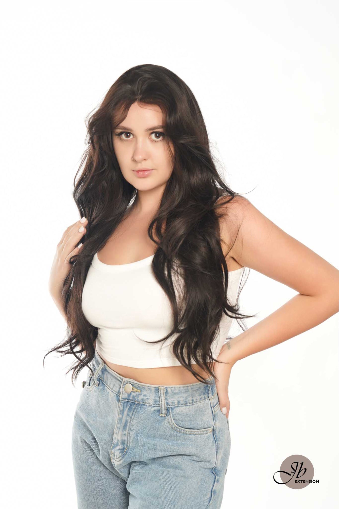 JBEXTENSION GENERATION FIVE 28 Inches Tea Black Darkest Brown Curly Wig FABIONA