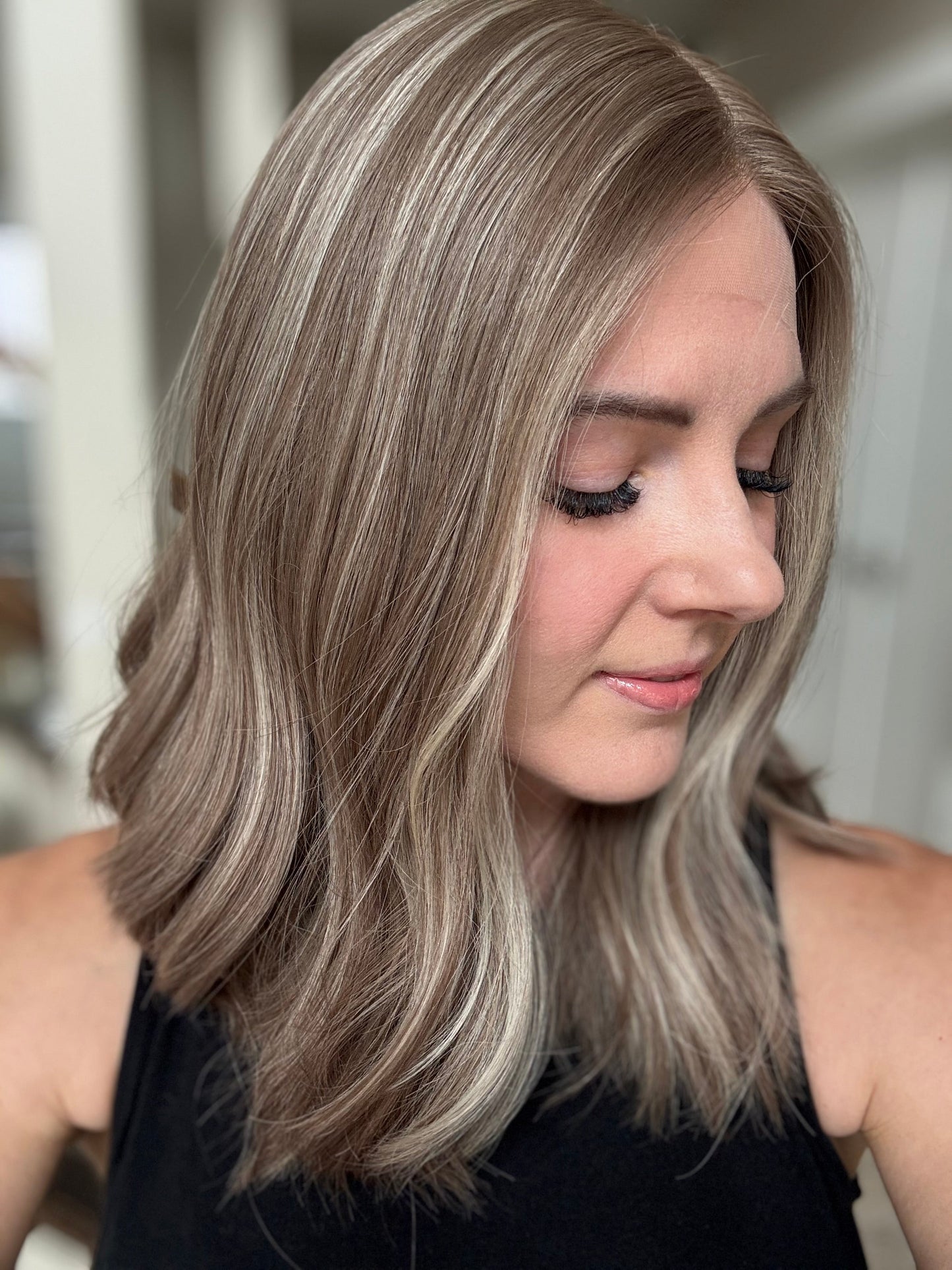 18" Jocelyn LOB Comfort Cap Silk Top Wig (S)