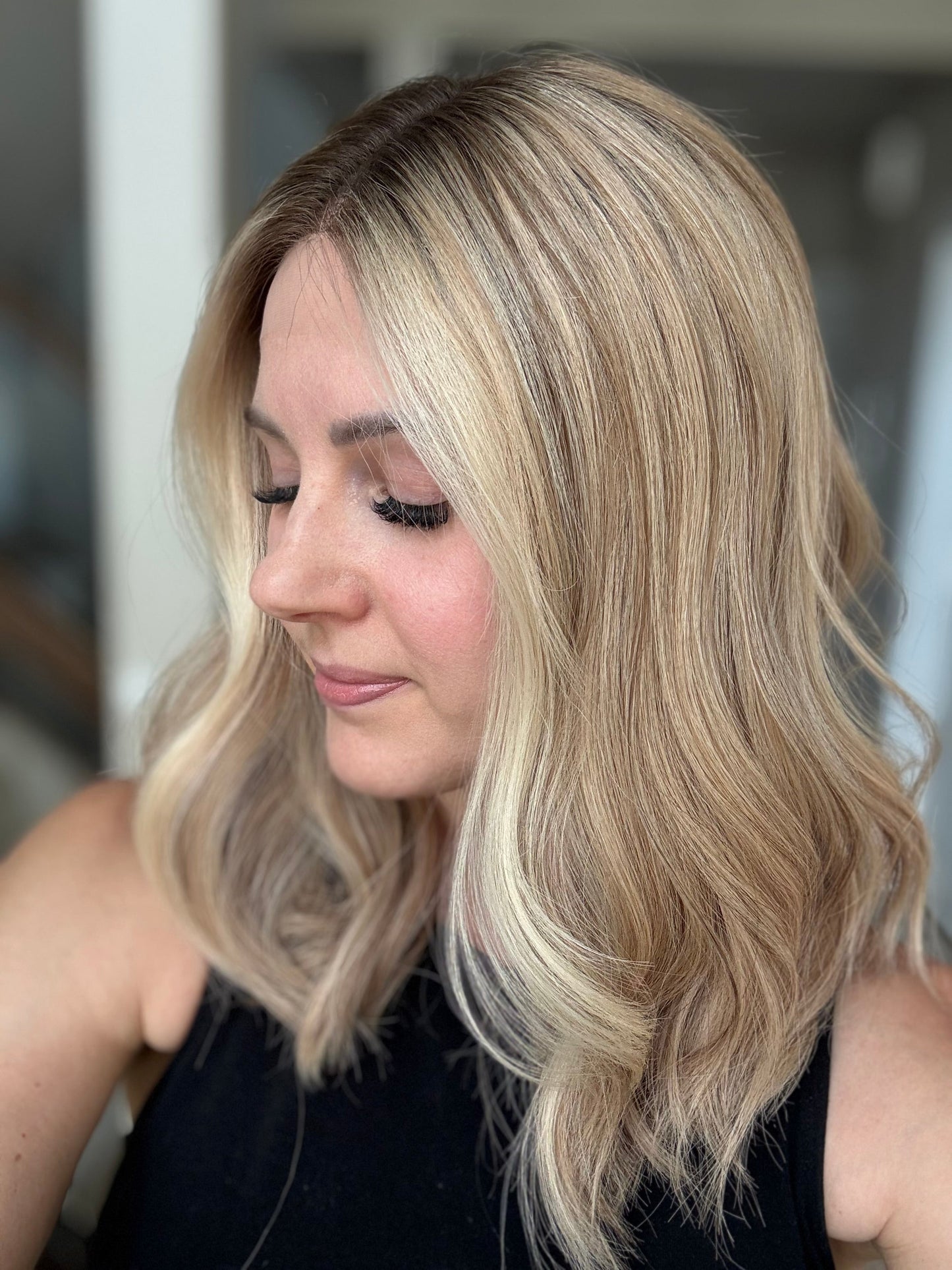 18" Olivia LOB Comfort Cap Lace Top Wig (S) (FINAL SALE)