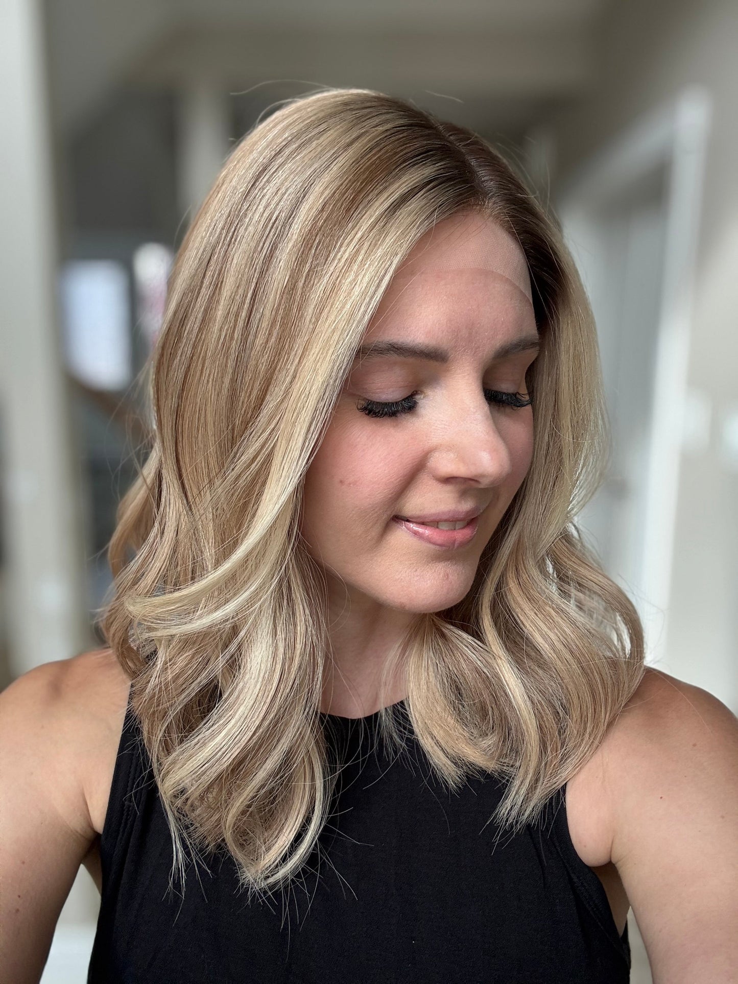 18" Olivia LOB Comfort Cap Lace Top Wig (M)