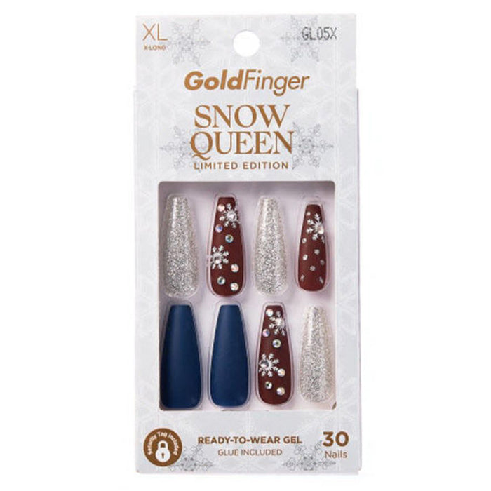 Kiss GoldFinger Snow Queen Limited Edition 24 Nails - LET IT SNOW