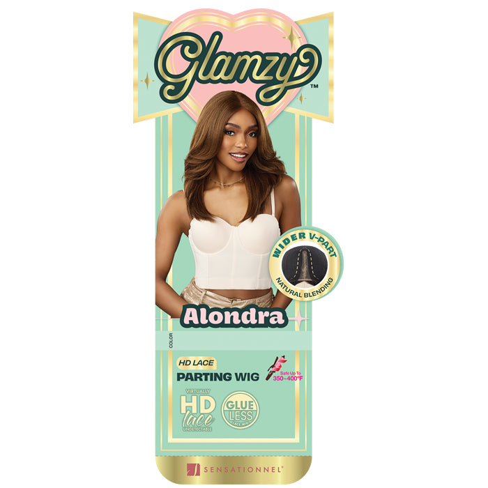 Sensationnel Glamzy Glueless V-Part HD Lace Part Wig - ALONDRA