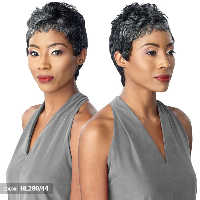 Sensationnel Salt & Pepper Human Hair Empire Wig MONA