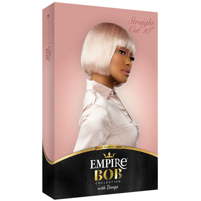 Sensationnel Empire Bob Collection with Bangs Full Wig - STRAIGHT CUT 10" - 100% Human Hair