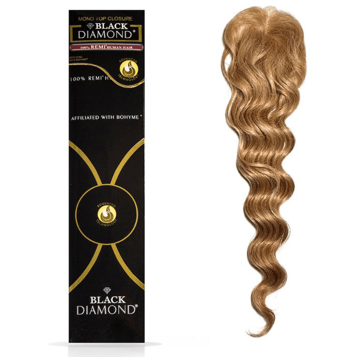 Black Diamond 100% Remi Human Hair Mono Top Closure - CURLY 12"