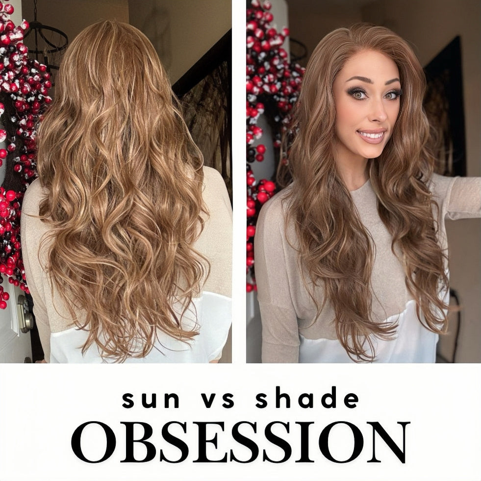 Nichole's Selection - 24 Inches Brown With Highlight Wave 13X6 Pre-Cut Free Part Frontlace Glueless Wig OBSESSION
