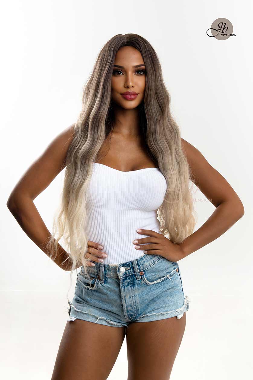 JBEXTENSION 30 Inches Long Body Wave Mix Dark Blonde Wig DIVA