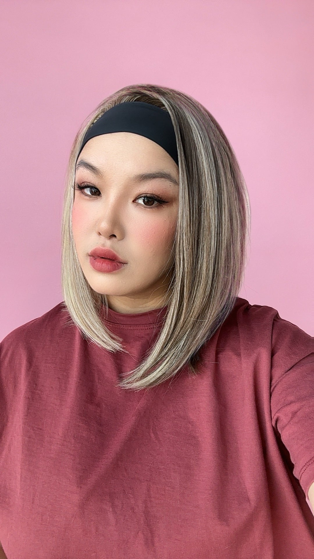 JBEXTENSION 12 Inches Short Hair Mix Blonde Headband Wig RUSH FADE BOB - MIX BLONDE