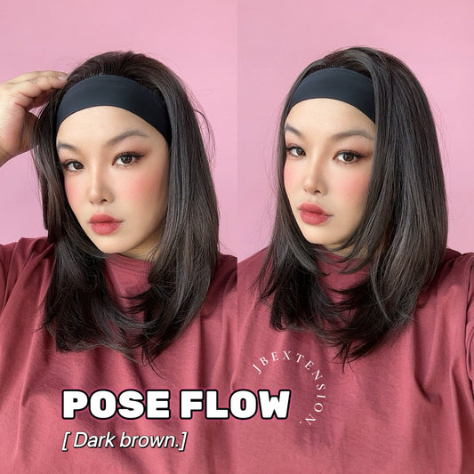 JBEXTENSION 18 Inches Dark Brown Headband Wig POSE FLOW HAIR - DARK BROWN