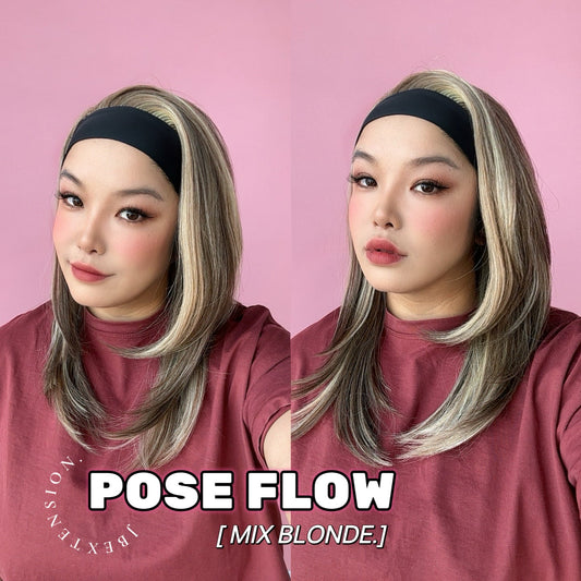 JBEXTENSION 18 Inches Mix Blonde Headband Wig POSE FLOW HAIR - MIX BLONDE