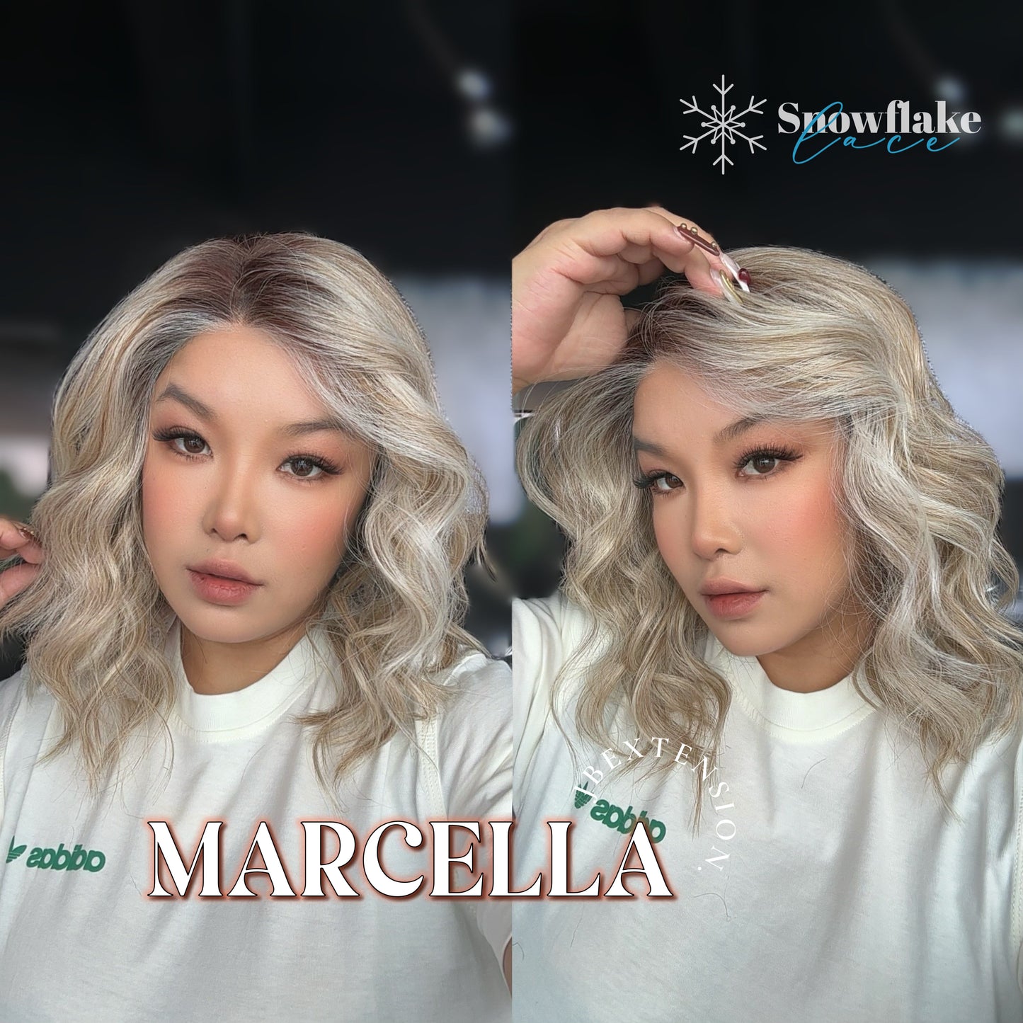 [PRE-ORDER] JBEXTENSION 15 Inches Blonde Pre-Cut Side Part Snowflake Lace Frontlace Glueless Wig MARCELA【BENDY EAR TABS】