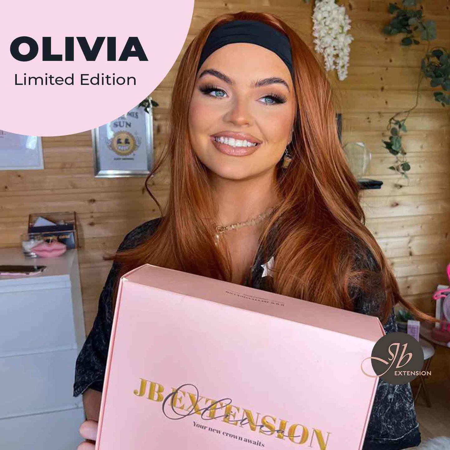 JBEXTENSION 26 Inches Copper Curly Fashion Headband Wig OLIVIA LIMITED EDITION