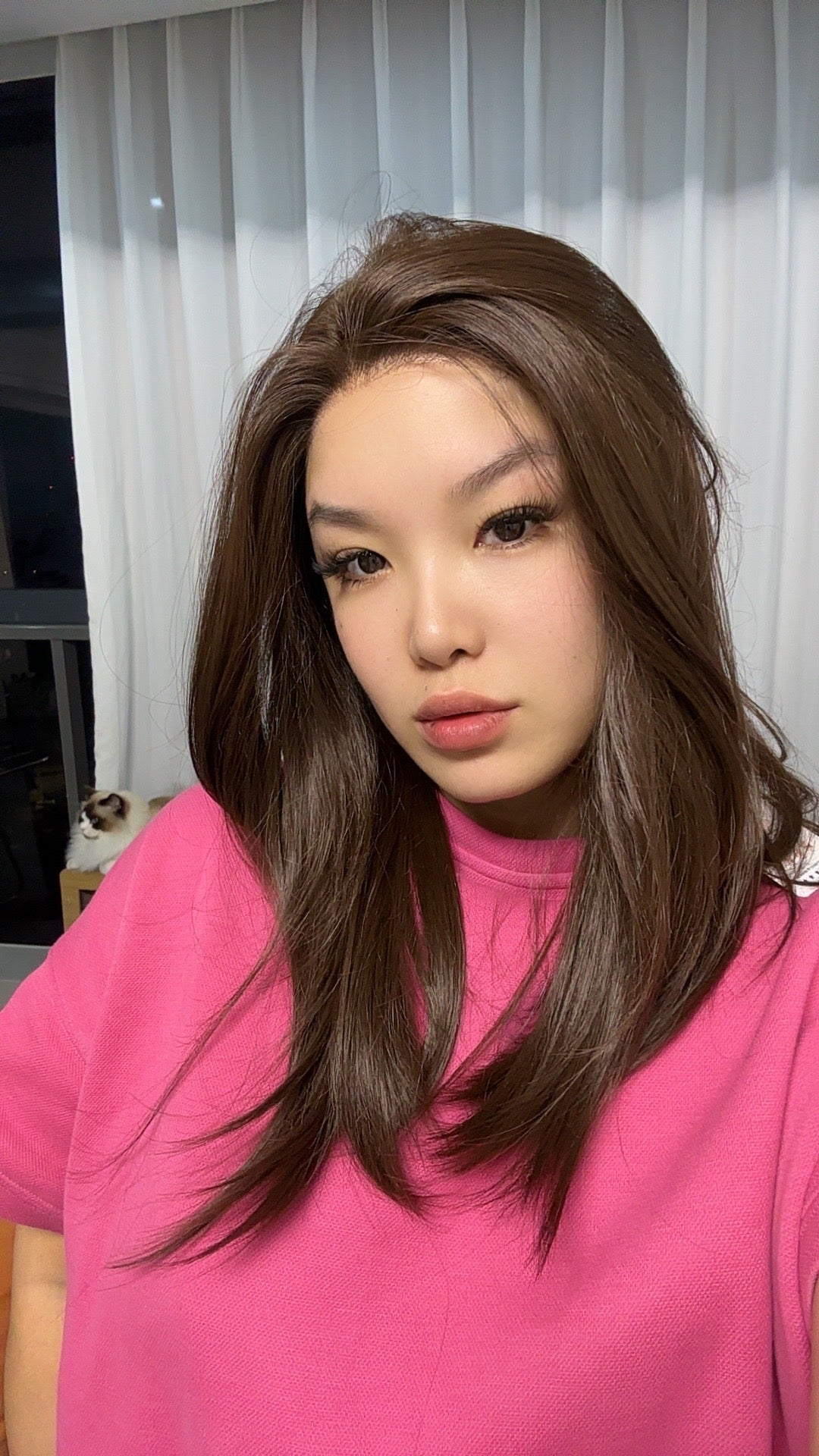 HOT OF SEASON - 18 Inches Brown Pre-Cut Snowflake Lace Frontlace Glueless Wig KHLOE LONG BROWN【PERMATEASE】【BENDY EAR TABS】