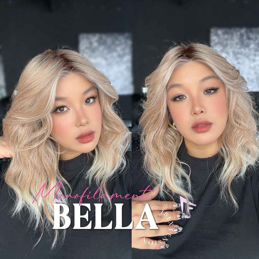 [PRE-ORDER] JBEXTENSION BELLA MONO Monofilament Handmade Wig 6X5 Full Monofilament Hand Tied Top Wig 15 Inches Peach Blonde Mono Lace Wig With Anti-slip Silicone Strips Glueless Wig BELLA MONO【BENDY EAR TABS】