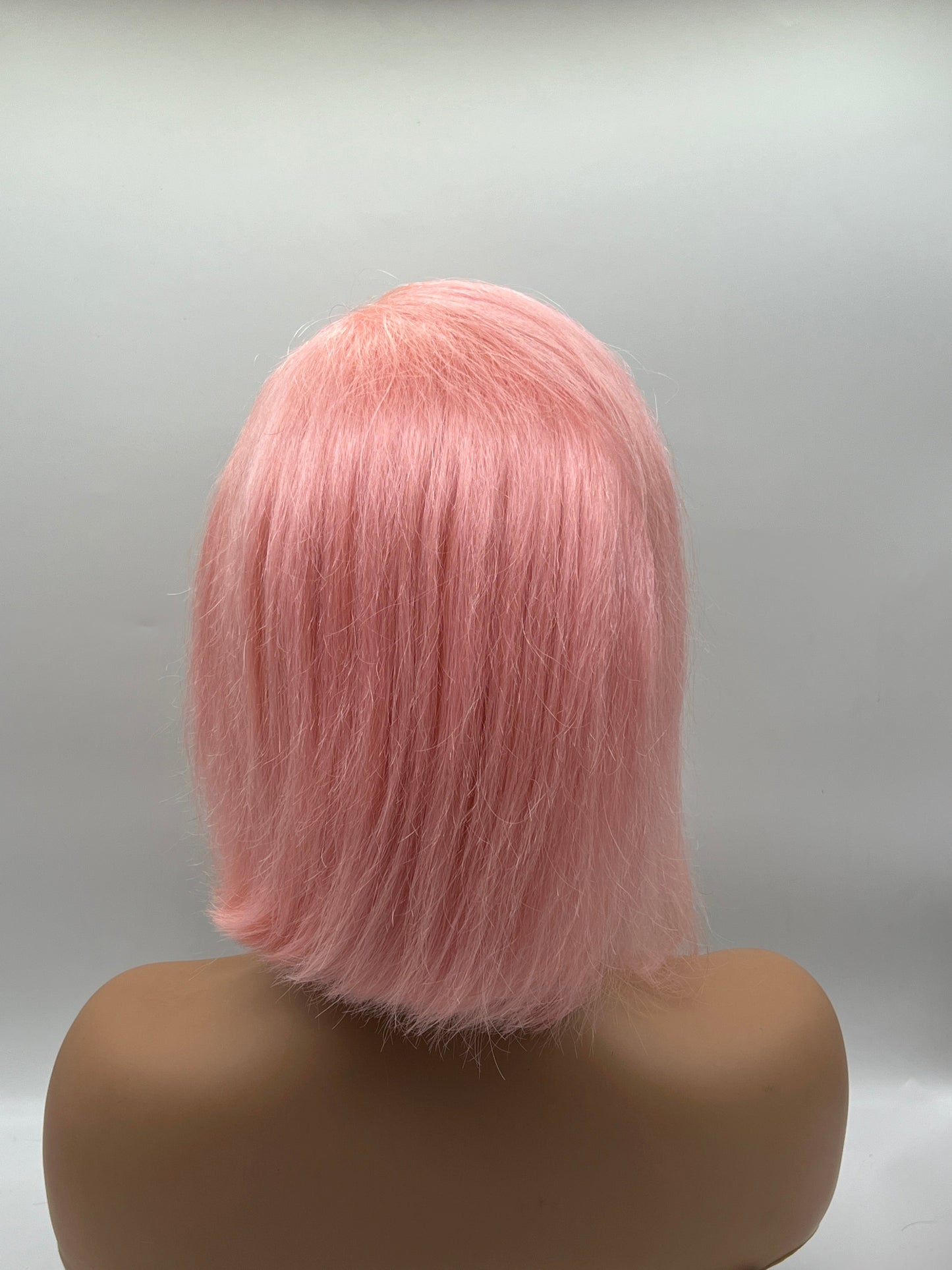 JBEXTENSION 10 Inches Real Human Hair 13x4 Bob Cut Pink Wig NICIK