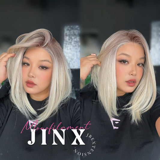 [PRE-ORDER] JBEXTENSION JINX MONO Monofilament Handmade Wig 6X5 Full Monofilament Hand Tied Top Wig 12 Inches Blonde Mono Lace Wig With Anti-slip Silicone Strips Glueless Wig JINX MONO【BENDY EAR TABS】