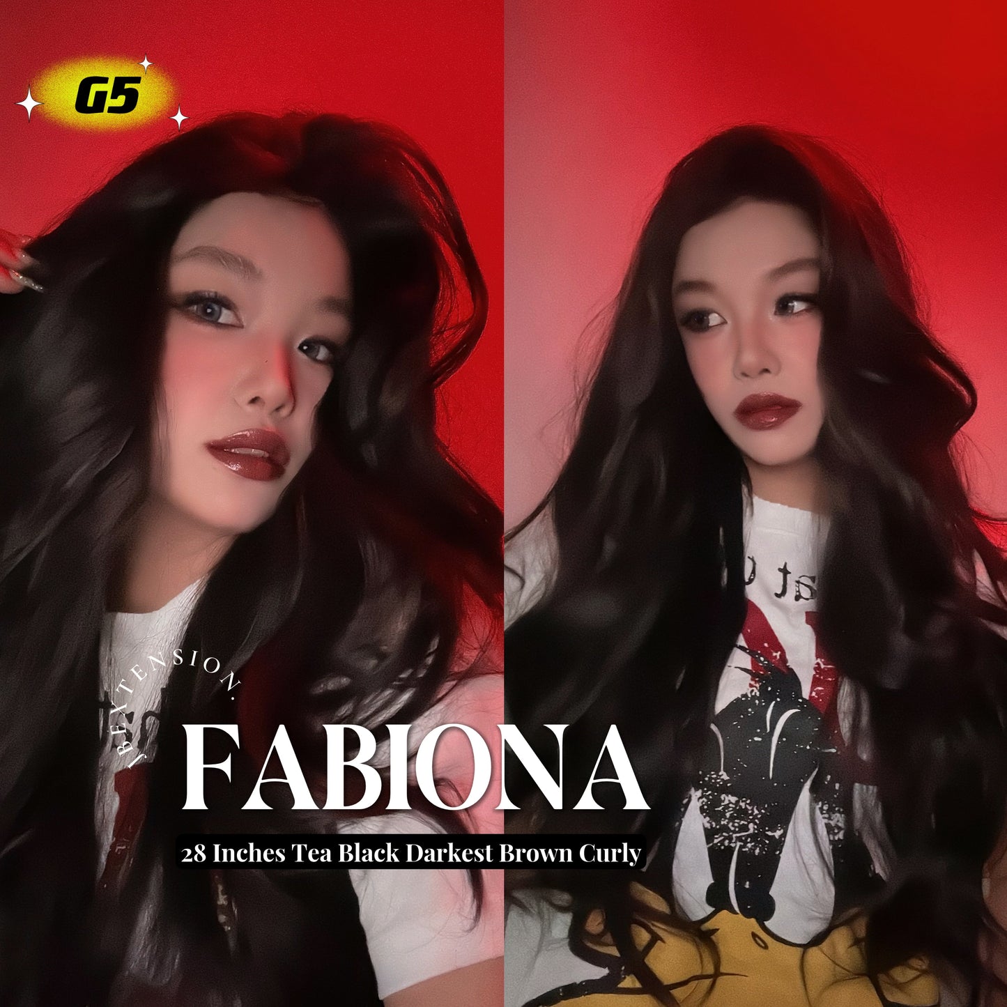 HOT OF SEASON - JBEXTENSION GENERATION FIVE 28 Inches Tea Black Darkest Brown Curly Wig FABIONA