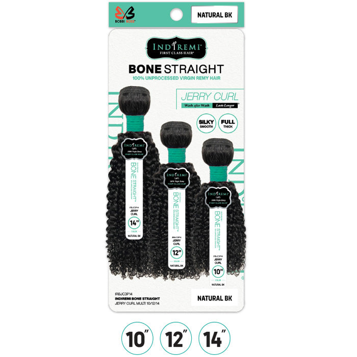 Bobbi Boss Indiremi 100% Unprocessed Virgin Remy Hair Weave Bone Straight - JERRY CURL MULTI