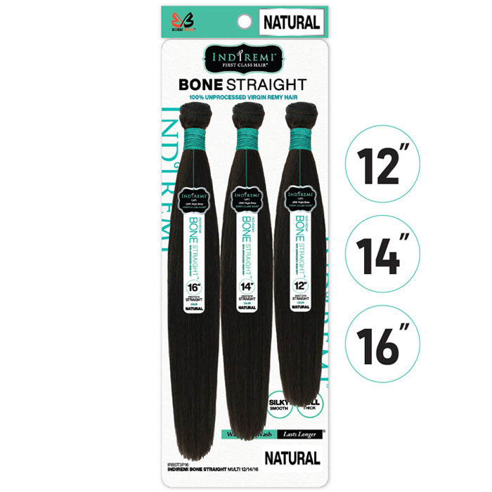 Bobbi Boss Indiremi 100% Unprocessed Virgin Remy Hair Weave - BONE STRAIGHT MULTI