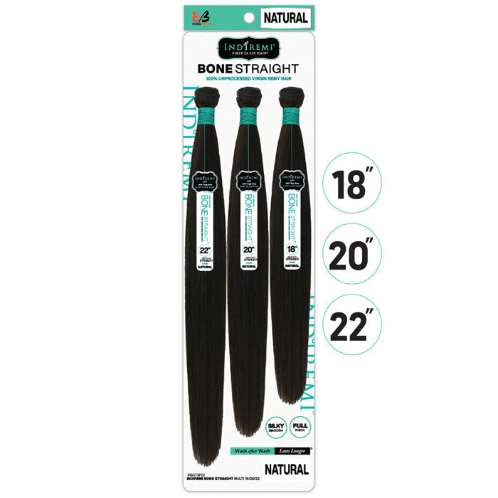 Bobbi Boss Indiremi 100% Unprocessed Virgin Remy Hair Weave - BONE STRAIGHT MULTI