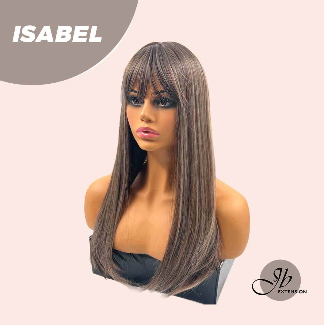 JBEXTENSION 22 Inches Dark Brown With Blonde Highlight Straight Wig ISABEL
