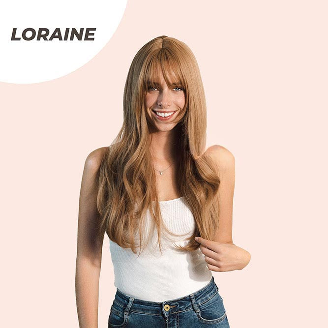 JBEXTENSION 24 Inches Blonde Curly Wig With Bangs LORAINE