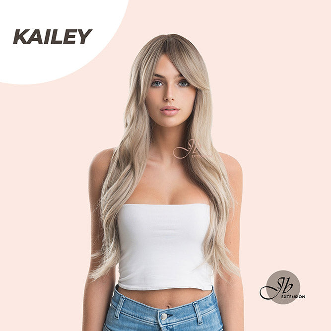 JBEXTENSION 25  Inches Curly Cold Blonde Wig With Bangs KAILEY