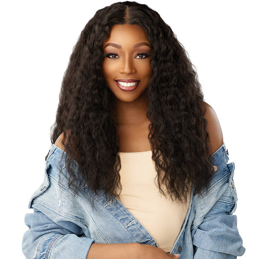 Sensationnel Curls Kinks Textured Lace Kinky Edges Glueless Y-Part HD Lace Front Wig - KINKY BRAID OUT 20"
