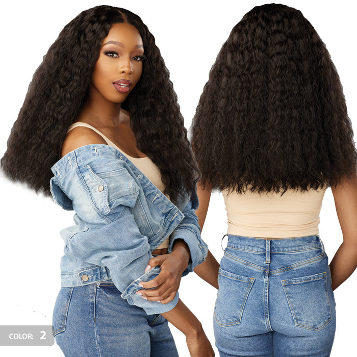 Sensationnel Curls Kinks Textured Lace Kinky Edges Glueless Y-Part HD Lace Front Wig - KINKY BRAID OUT 20"