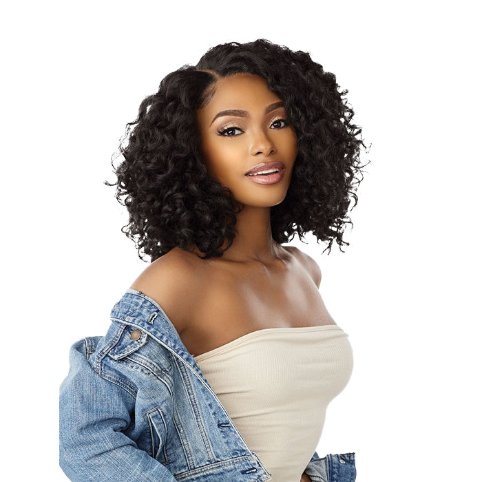 Sensationnel Curls Kinks Textured Lace Kinky Edges Glueless Y-Part HD Lace Front Wig - KINKY RINGLET CURL 14"