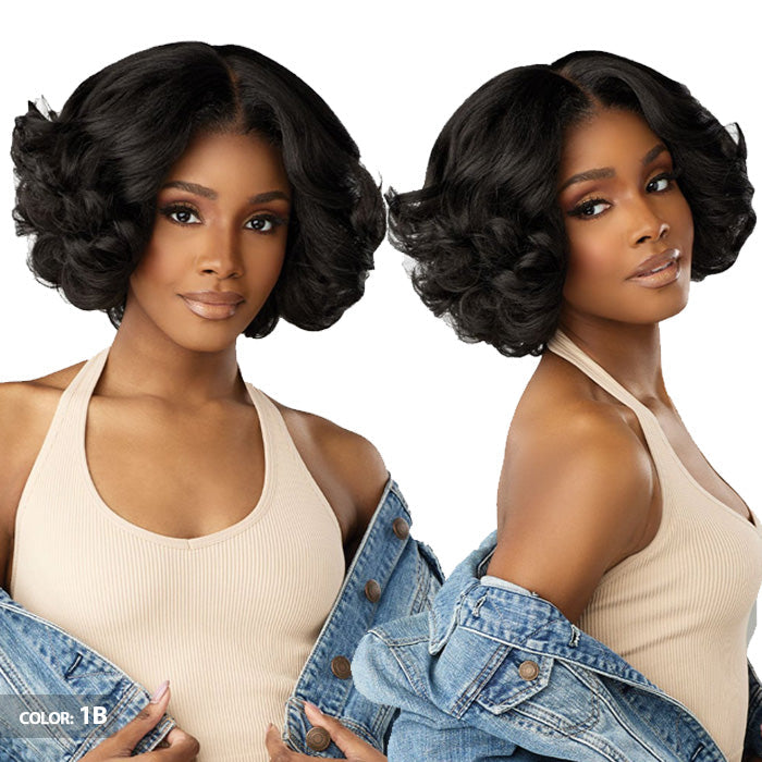 Sensationnel Curls Kinks & Co Kinky Edges Y-Part Glueless HD Lace Front Wig - Y-PART KINKY ROLLER SET 10"